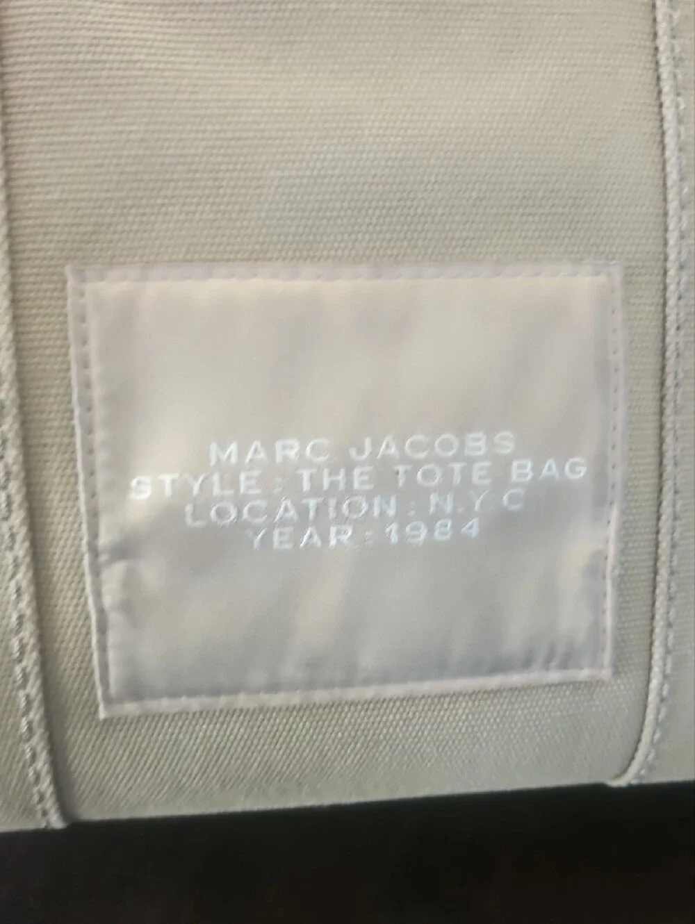 Marc Jacobs Grern Canvas Tote with White Logo